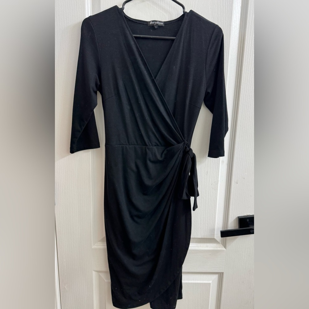 Elegant Black Wrap Dress